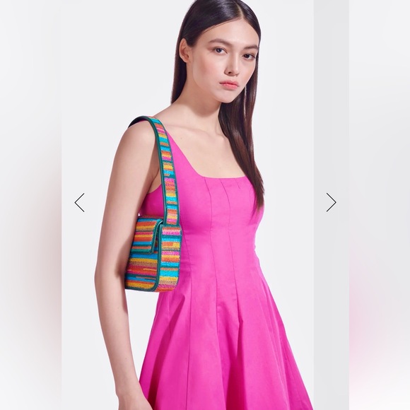 🌺🎉HP🎉🌺 NWT Staud Wells Mini Dress Peony - Picture 4 of 16